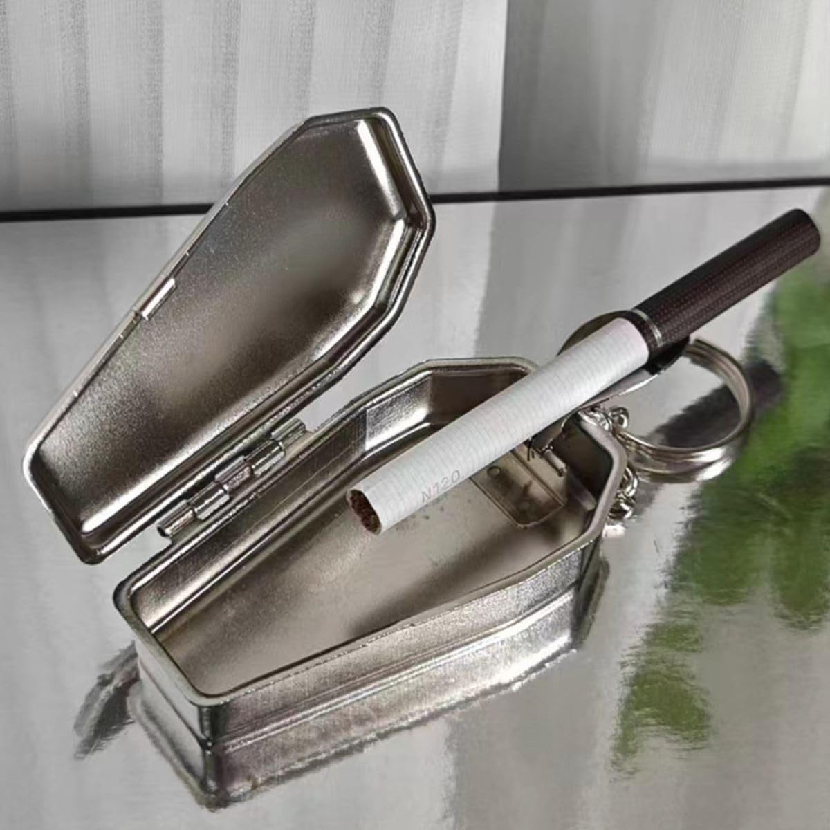 Ro Rox Porta-chaves cinzeiro caixão bolso cigarro cinzeiro fumante