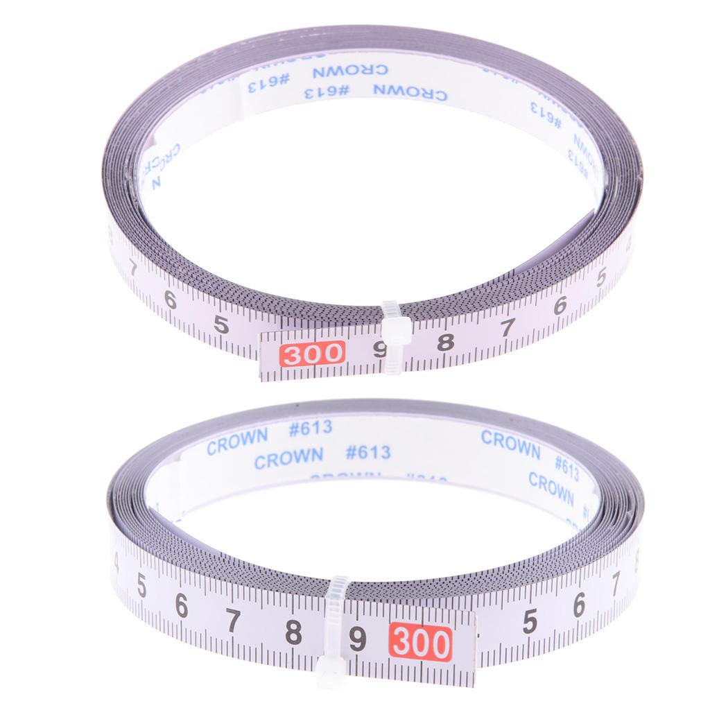 Set of 2 Self Adhesive Measure Tape Metric Stick Ruler, 300cm Right to