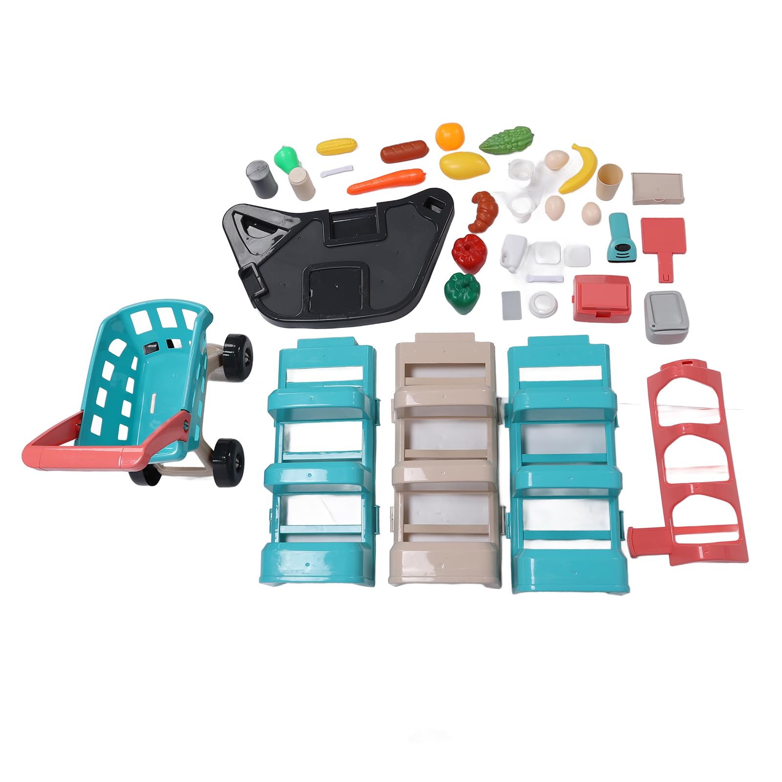 Alomejor Set da Gioco per Supermercato per Bambini con Carrello della Spesa, Caramelle, Gelati, Giocattoli per Ragazze