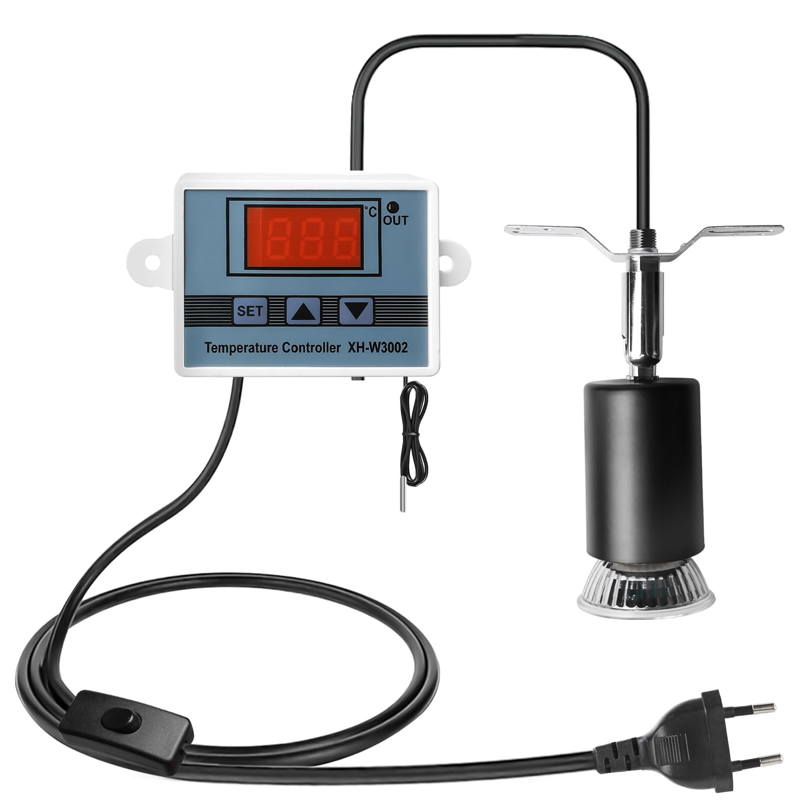 GBKDQQ Lampa grzewcza dla gadów 200 W z inteligentną regulacją temperatury, E27 lampa grzewcza do terrarium, obracany o 360°, lampa do terrarium, dla żółwi, węży, jaszczurek
