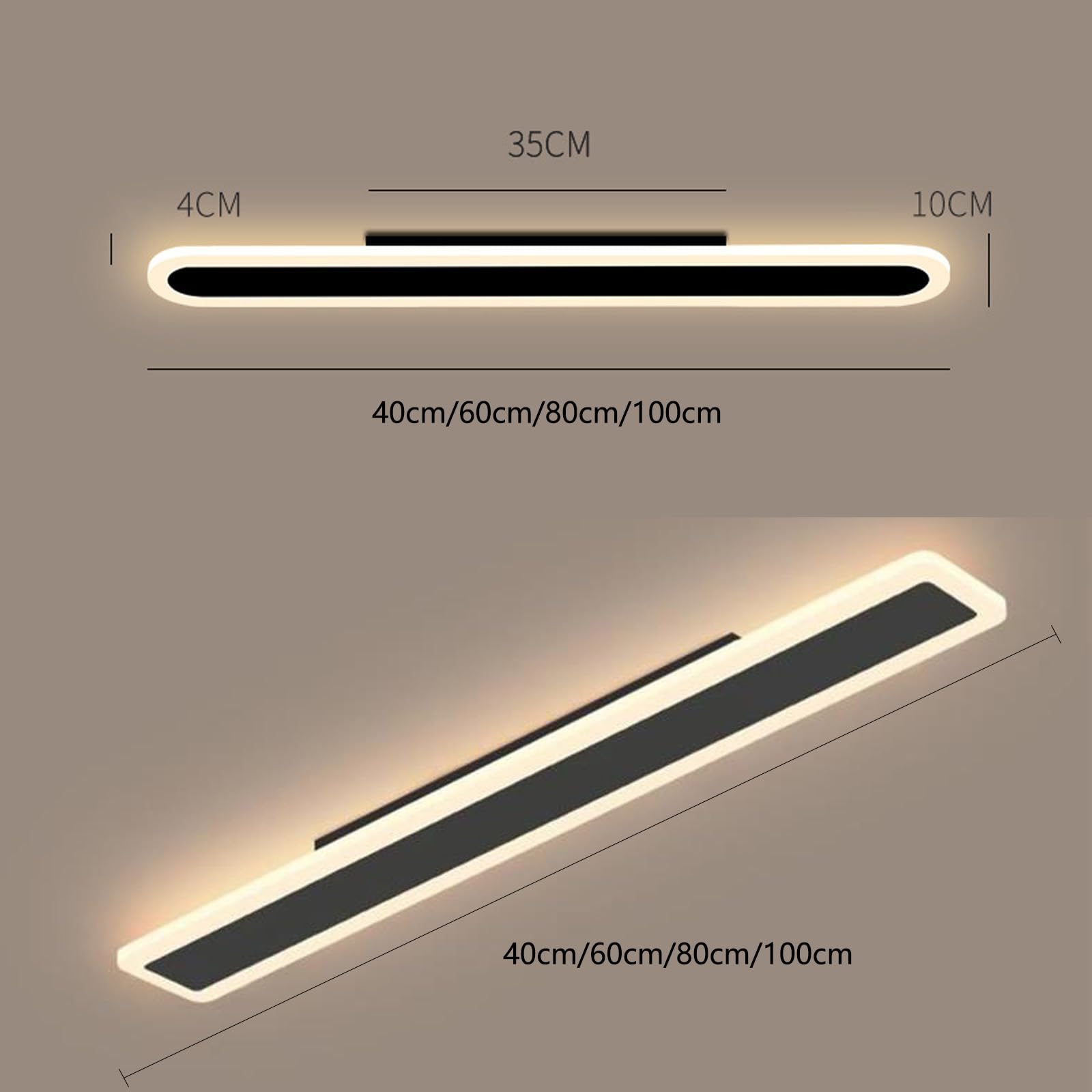 LED Indoor Deckenleuchte Moderne Dimmbare 2700K-6500K Deckenlampe mit Fernbedienung Deckenleuchten Ultra Dünn Unterputz Acryl für Wohnzimmer Küche Esszimmer (Rund Weiß,100cm)