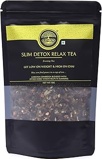 GLENBERG | SLIM DETOX RELAX TEA | Green Tea with Garcinia Cambogia | Evening Tea | 100% Natural (50 Grams | 25 Cups)