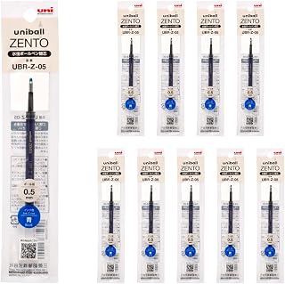 uniball ZENTO UBRZ05.33 Tintenmine auf Wasserbasis, 0,5 mm feine Spitze, blau, kompatibel mit Uniball Zento Stiften, UBRZ05.33, 10 Stück