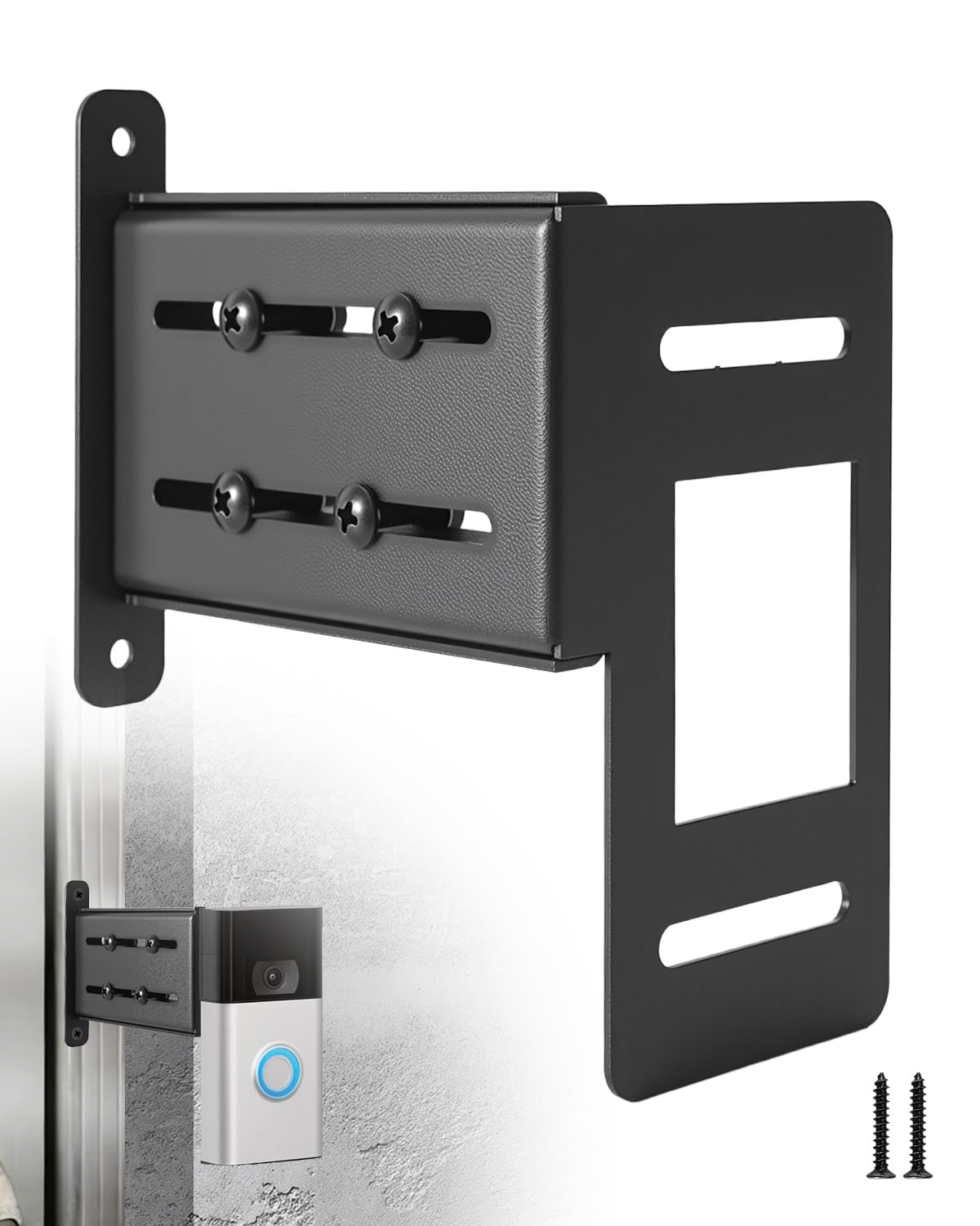 Photo 1 of Adjustable Doorbell Extender Fits for Ring Doorbell 2nd Gen, Heavy Duty Stainless Steel Brick Wall Mount Extension, 3.5–5.9 Inch Telescoping Design for Wider View