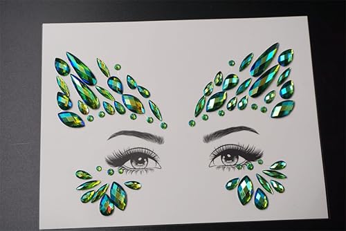 Miniatura 10 de Gemas faciales para festivales, calcomanías de Halloween, diamantes de imitación para maquillaje, accesorios de festival, calcomanías para la cara,