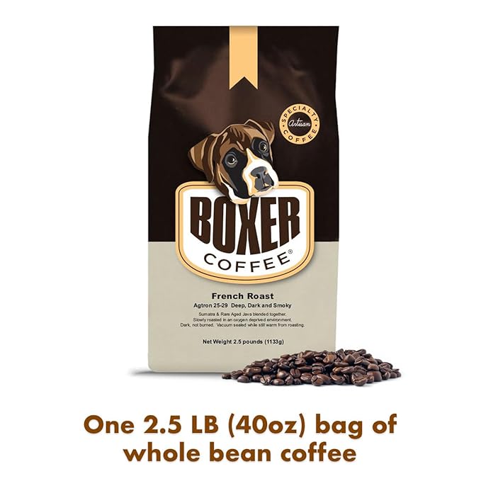 Boxer Coffee Dark Roast Whole Bean – French Roast 2.5 LB Bag – Specialty Grade, Gourmet Artisan Coffee miniatura 3