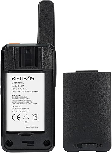 Miniatura 8 de Retevis RB67 Walkie Talkies para adultos, radio de 2 vías con auricular, llamada grupal, 1600 mAh, pequeños walkie talkies para escuela, oficina,