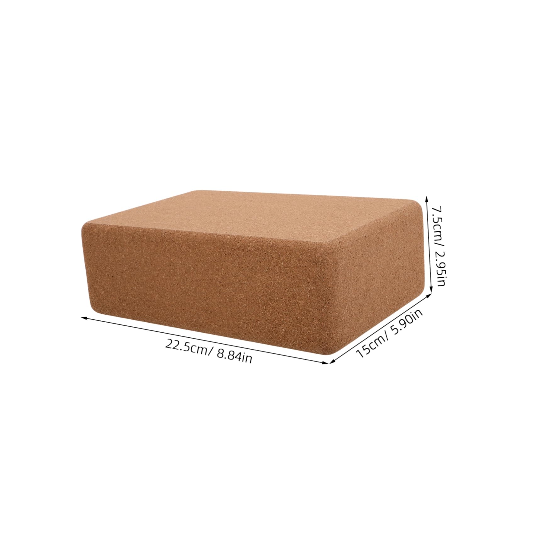 Bloque de Yoga de Corcho Alta Densidad, 1 Pieza, Caqui | Antideslizante, Ligero y Portátil, para Fitness y Niños, Mejora Equilibrio y Flexibilidad
