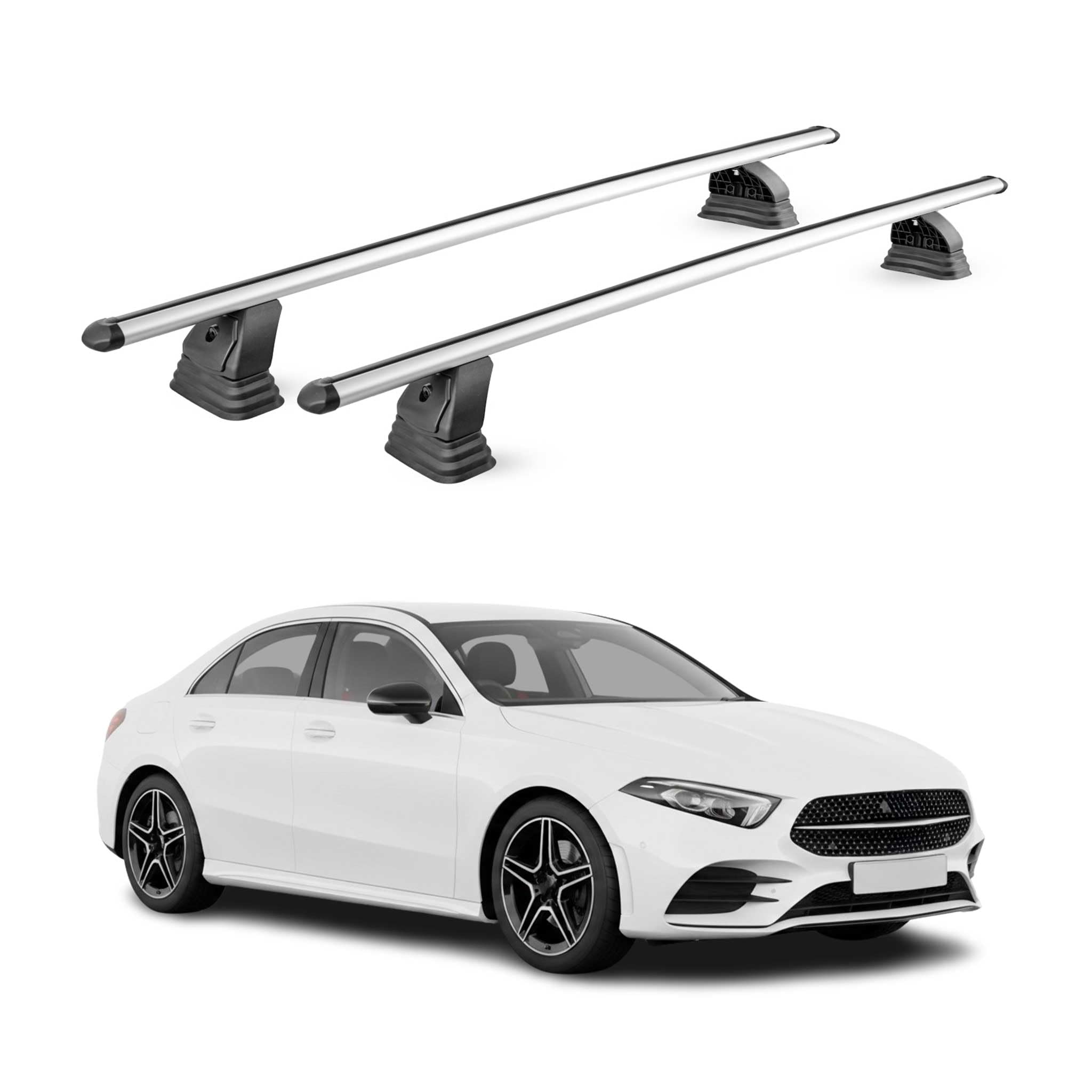OMAC Dachträger für Mercedes A Klasse Limo V177 2019-26 Aluminium 2X Silber