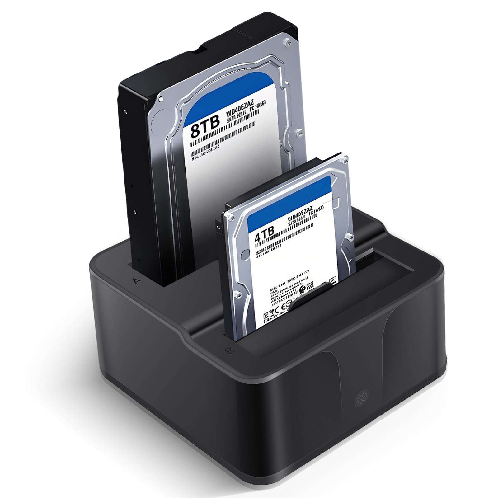 Docking station per dischi rigidi Dual Bay USB 3.0 in alluminio HDD SSD Dock con clonazione offline per SATA I/II/III, UASP 6Gbps, lettore di schede SD/TF, supporta 2x16TB di memoria