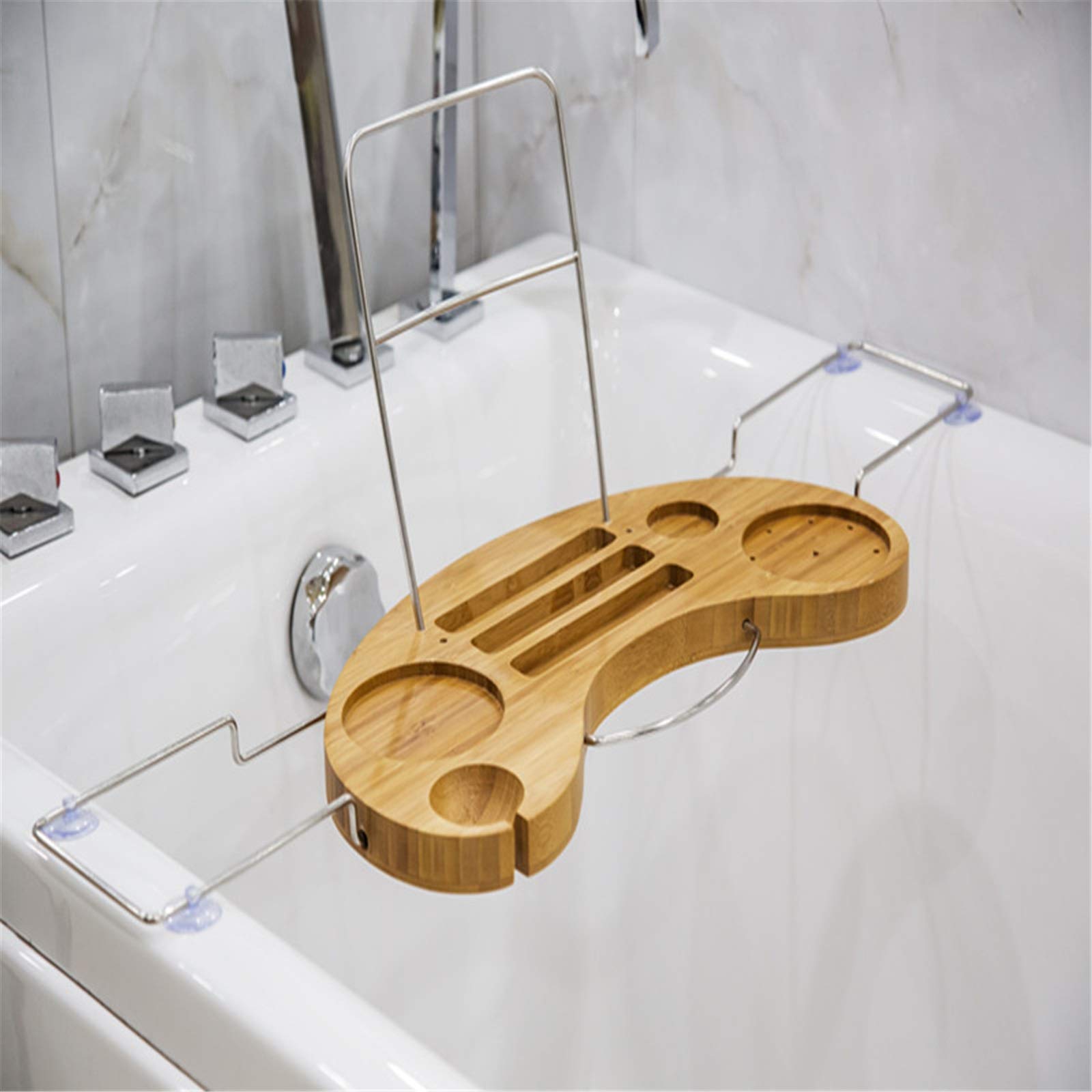 Bandeja de bañoBañera de bambú Retráctil Multifuncional Bandeja de baño Bandeja de bañera (Color: Color de la Imagen, Tamaño: 75x16x2.6cm)