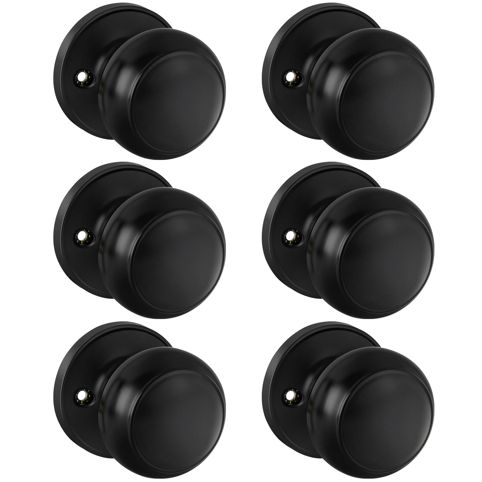 Haidms 6 Pack Matte Black Door Knobs Interior Privacy, Black Interior Door Knobs for Bedroom or Bathroom Classic Round Doorknobs Hardware — Amazon image 9