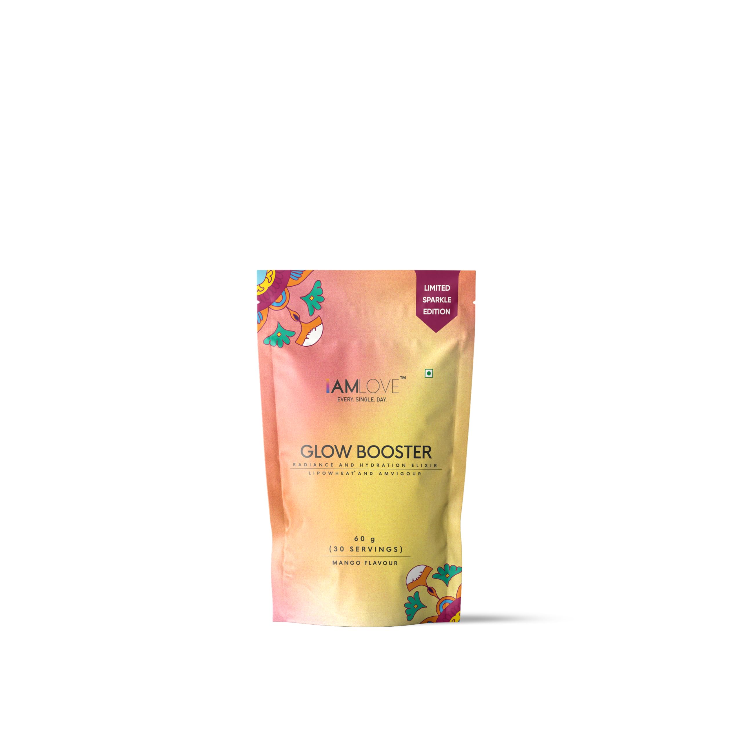 I AM LOVE Glow Booster Sparkle - Powder | Hyaluronic Acid, Lipowheat™ (ceramides) & Amla Extracts (vitamin c), for Glowing Skin, Radiance & Clear Skin (60g) (B0DDH69QCM) Amazon Price History, Amazon Price Tracker