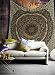 Popular Handicrafts Hippie Mandala Bohemian Psychedelic Intricate Floral Design Indian Bedspread Magical Thinking Tapestry 84x90 Inches,(215x230cms) Brown