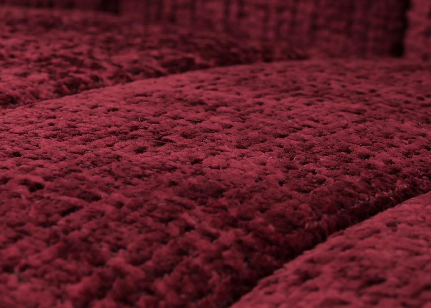 Mendler Schaukelstuhl HWC-K10, Relaxsessel, Holz FSC® Stoff/Textil Chenille (465g/m²) - Bordeaux, Gestell Natur