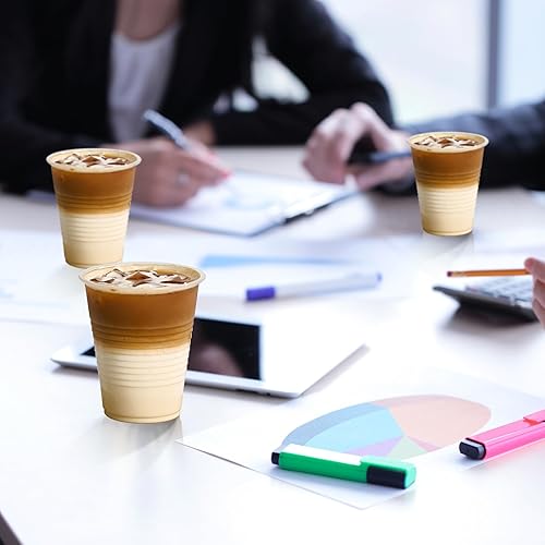 Miniatura 9 de Turbo Bee Paquete de 1000 vasos de plástico de 12 onzas, vasos desechables transparentes, recipientes para bebidas calientes y frías para agua,