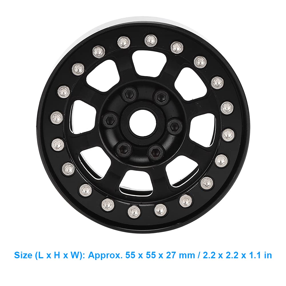 4 unids/set llanta de rueda accesorio de actualización de metal apto para coche RGT 86100 1/10 RC (Black R86083BL)