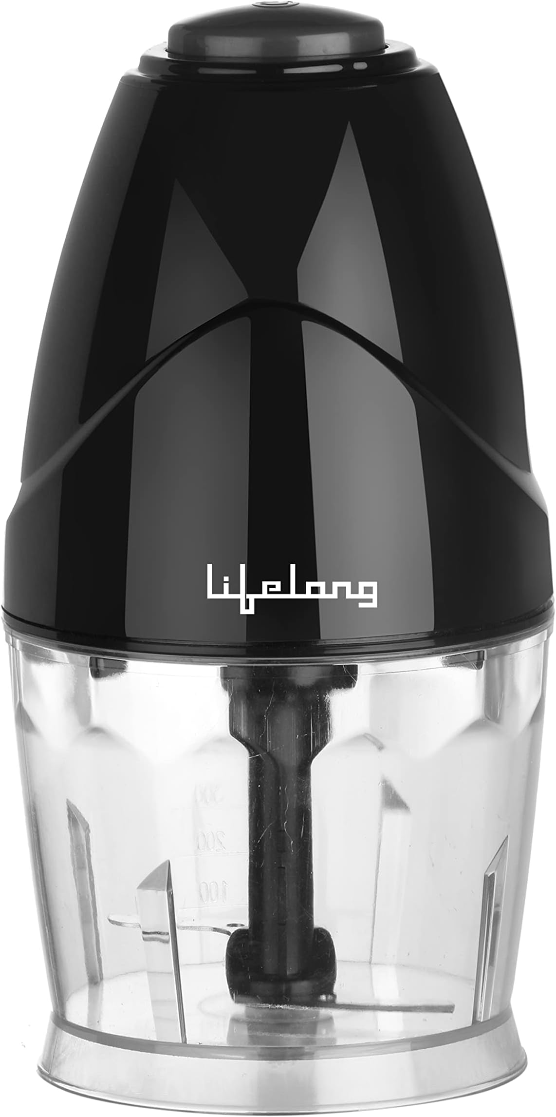 Lifelong LLEC921 300W Regalia Electric Chopper with 2 Attachments |Mince, Puree, Whisk, Blend | Vegetable Chopper with Stainless Steel Blades (Black, 1 Year Warranty)
