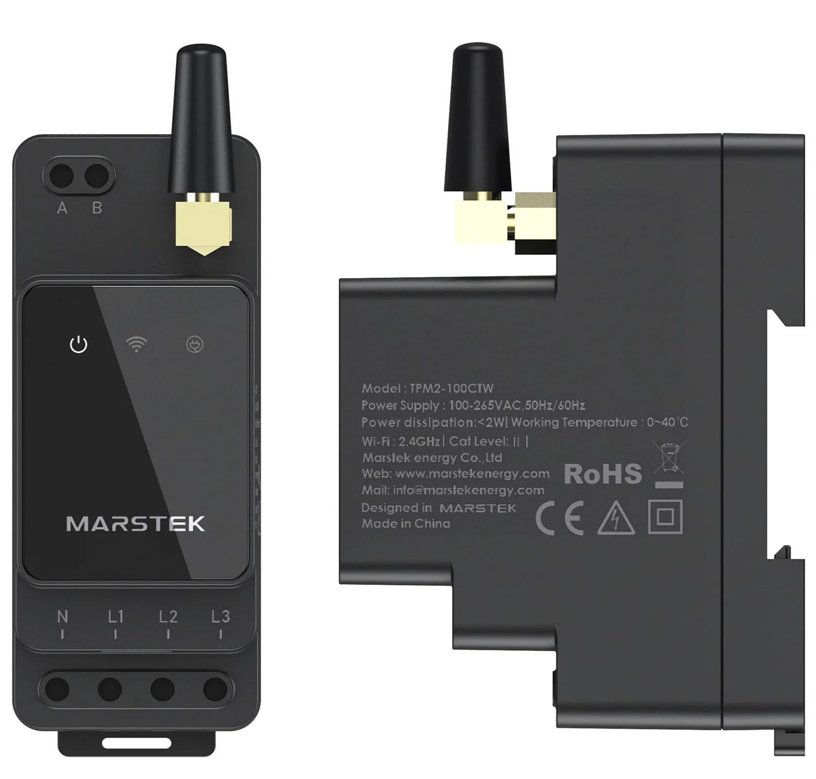 Smarter Zähler CT002 für Marstek 2500D mit Jupiter Serie,Kabellos mit WLAN/Bluetooth, 10 Jahre Garantie, Spart Stromkosten – Schnelle Installation - Nur für Privatpersonen – 0% MwSt