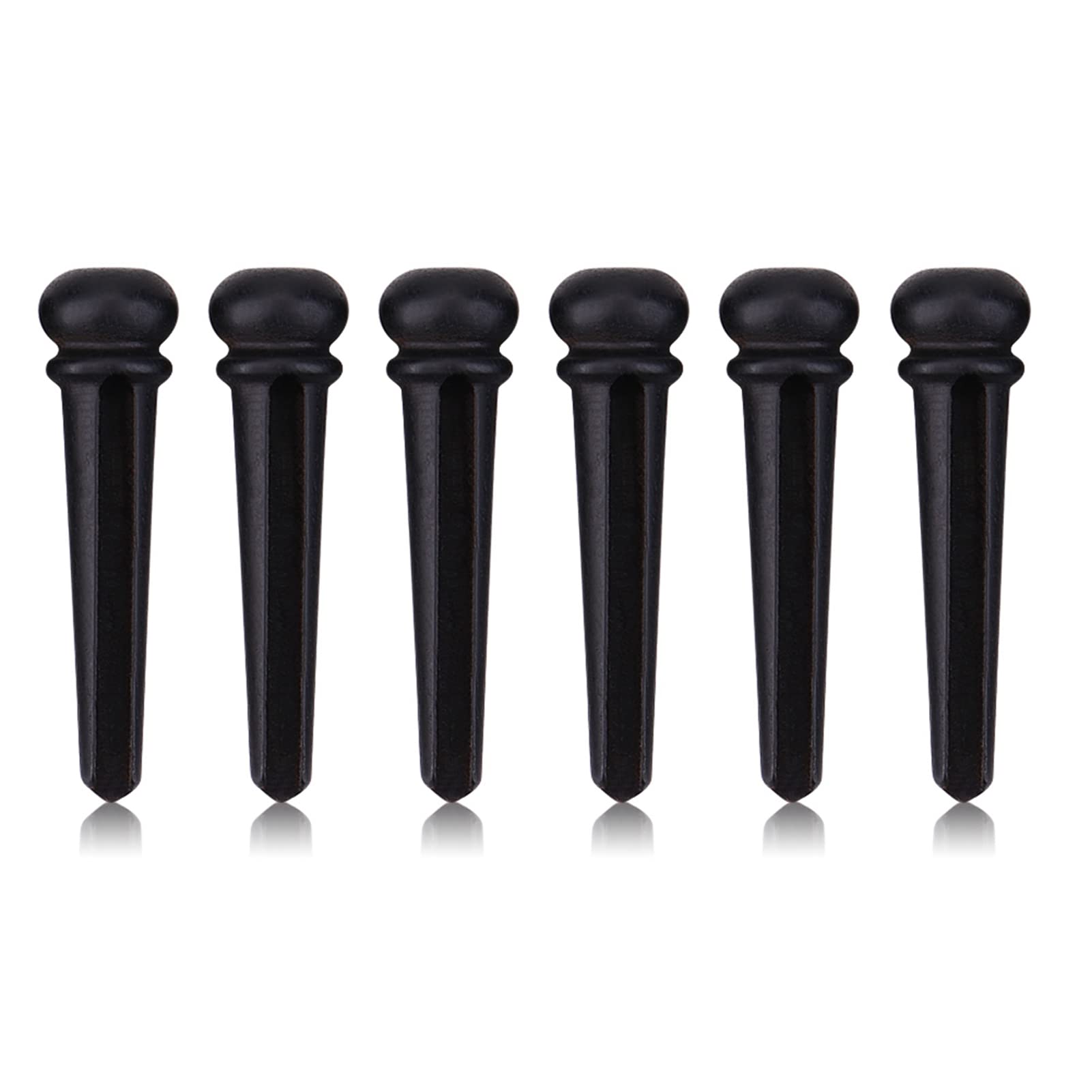 6Pcs Guitar Bridge Pins Ebony Bridge Pins String Peg Guitar Parts of 6 Pieces with Abalone Shell for Folk Guitar Guitars Accessories