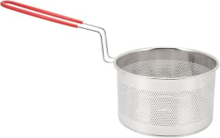Französisch Pommeskorb, 304 Edelstahl Fritteuchsenkorb für Frites Pommes Hühnerfüße Zwiebelringe mit Silikon (Kleine 16CM)