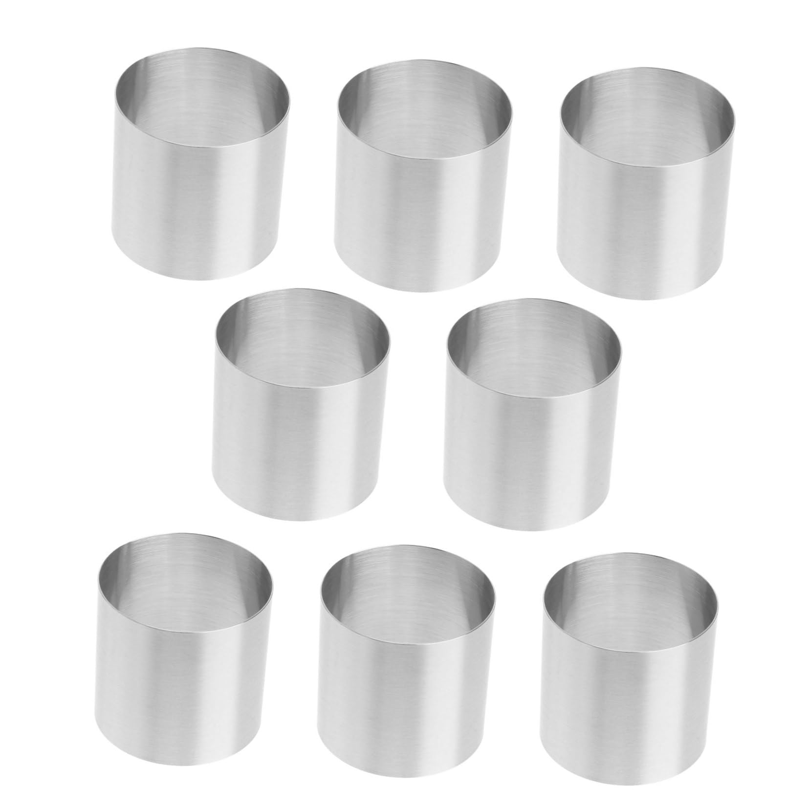 Uonlytech Stampo per Torta Rotondo in Acciaio Inox 8 Pezzi Funzione Anti-Impronte e Facile da Sformare per Dolci Mousse e Biscotti