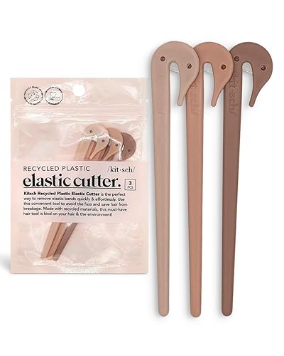 Kitsch Cortador de bandas de goma para el cabello, removedor de bandas elásticas ecológicas para eliminar sin dolor las ligas del cabello, cortador