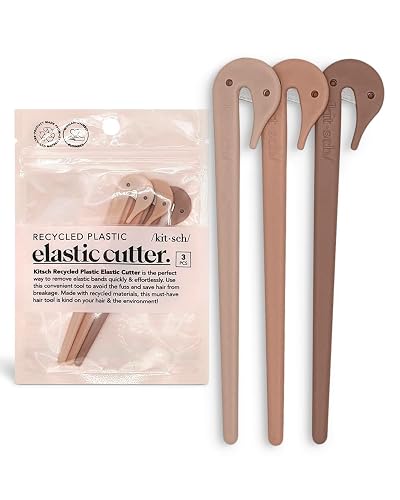 Kitsch Hair Tie Cutter - Easy To Use, Pain Free, No Hair Damage | Ponytail Cutter Tool for Kids & Toddlers | Elastic Ties Remover, 3pc Multicolor - Multicolored