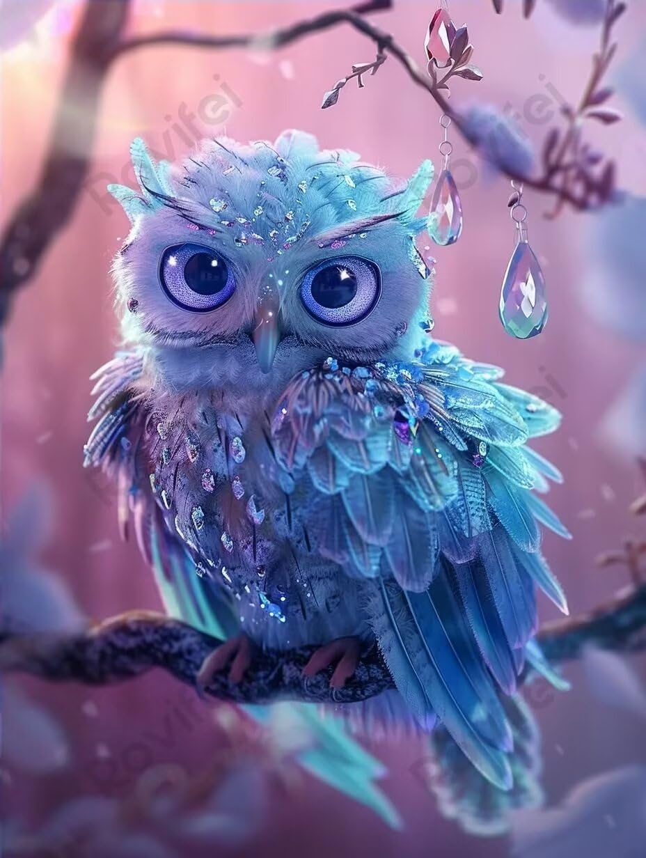 Amazon.com: Blue Crystal Owl Diamond Art Kits for Adults,Full