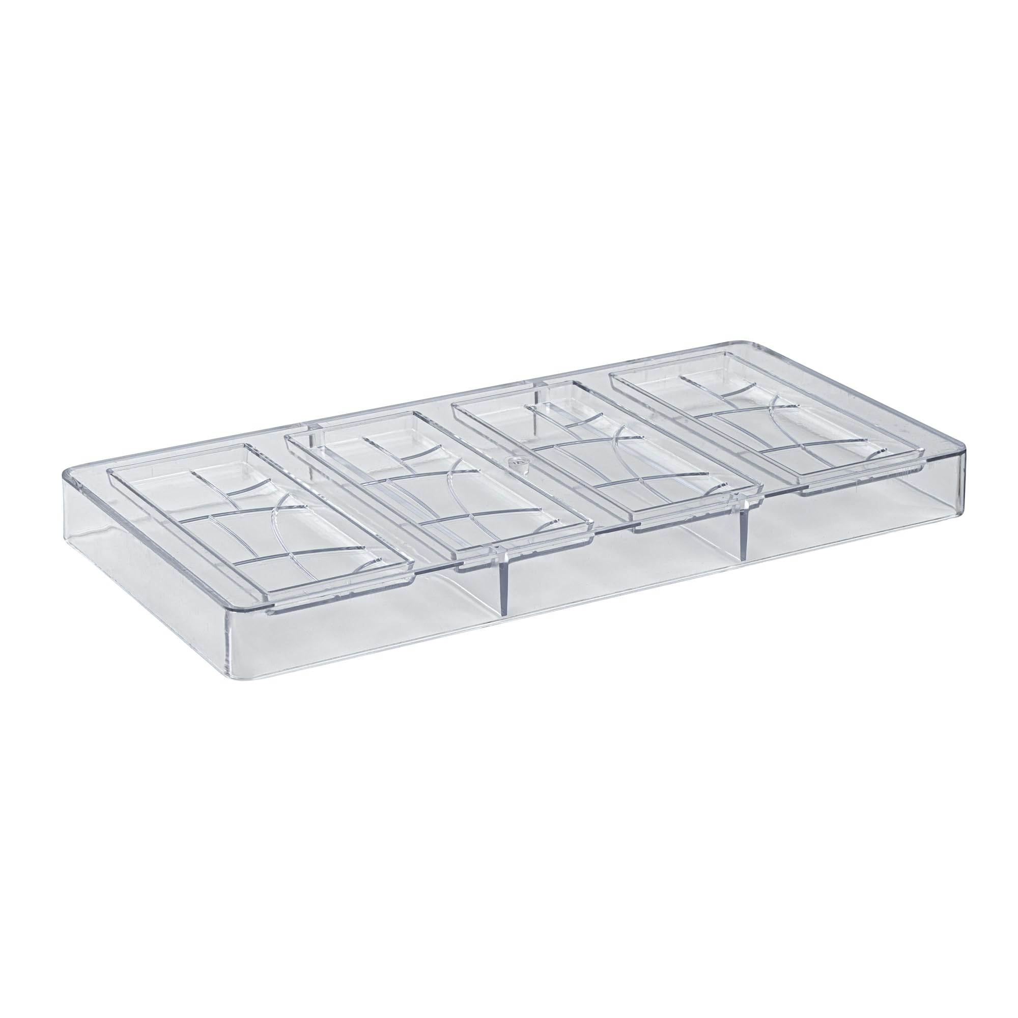Pastry Tek - Moldes de barra de chocolate de 10.8 x 5.3 pulgadas, 10 moldes de chocolate lavables en lavavajillas, 4 cavidades, congelables, moldes de policarbonato transparente, para barras de
