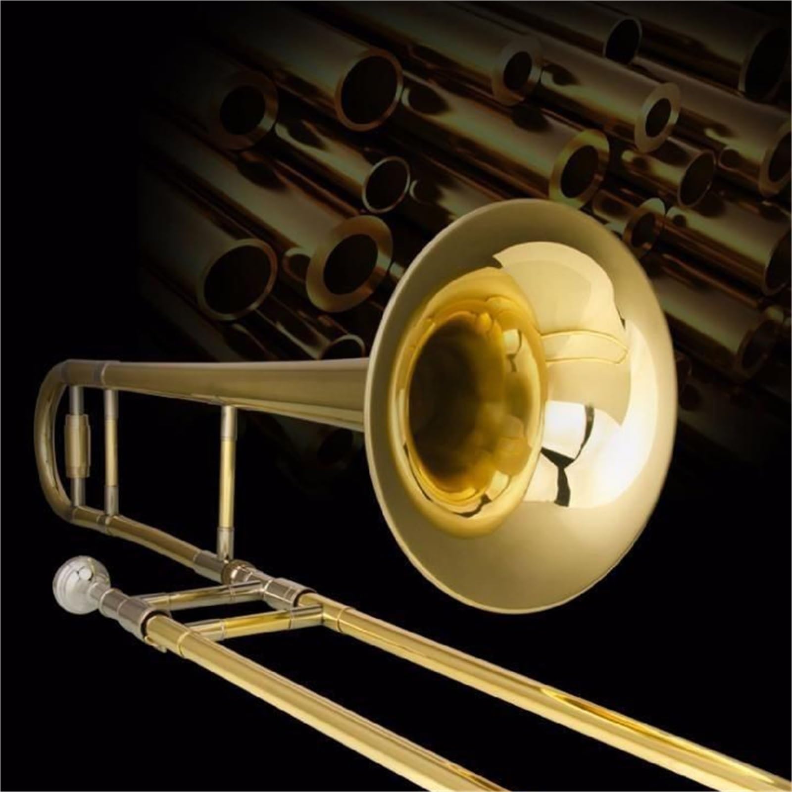 Instrument Puzon Puzon Tenorowy W Kolorze Złotym Tonacja B Dur Rura Ciągnąca Duża Objętość