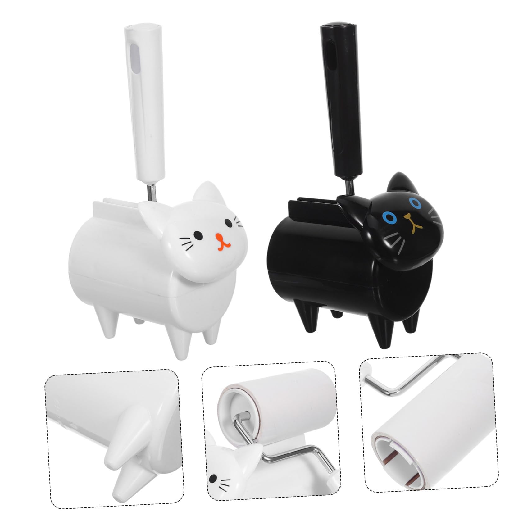2 Piezas Rodillo Adhesivo para Pelo de Mascotas Unidades Diseño Portátil y Compacto con Desprendibles Fáciles Estilo Cartoon Divertido para Ropa y Muebles Removedor para Perros y