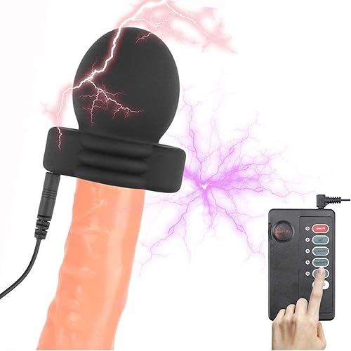Electro Shock Glande Estimulador  Suave Silicona Sexual Electro Estimulación Electro Estimulación del Pene Glande Manga Entrenador de Pene