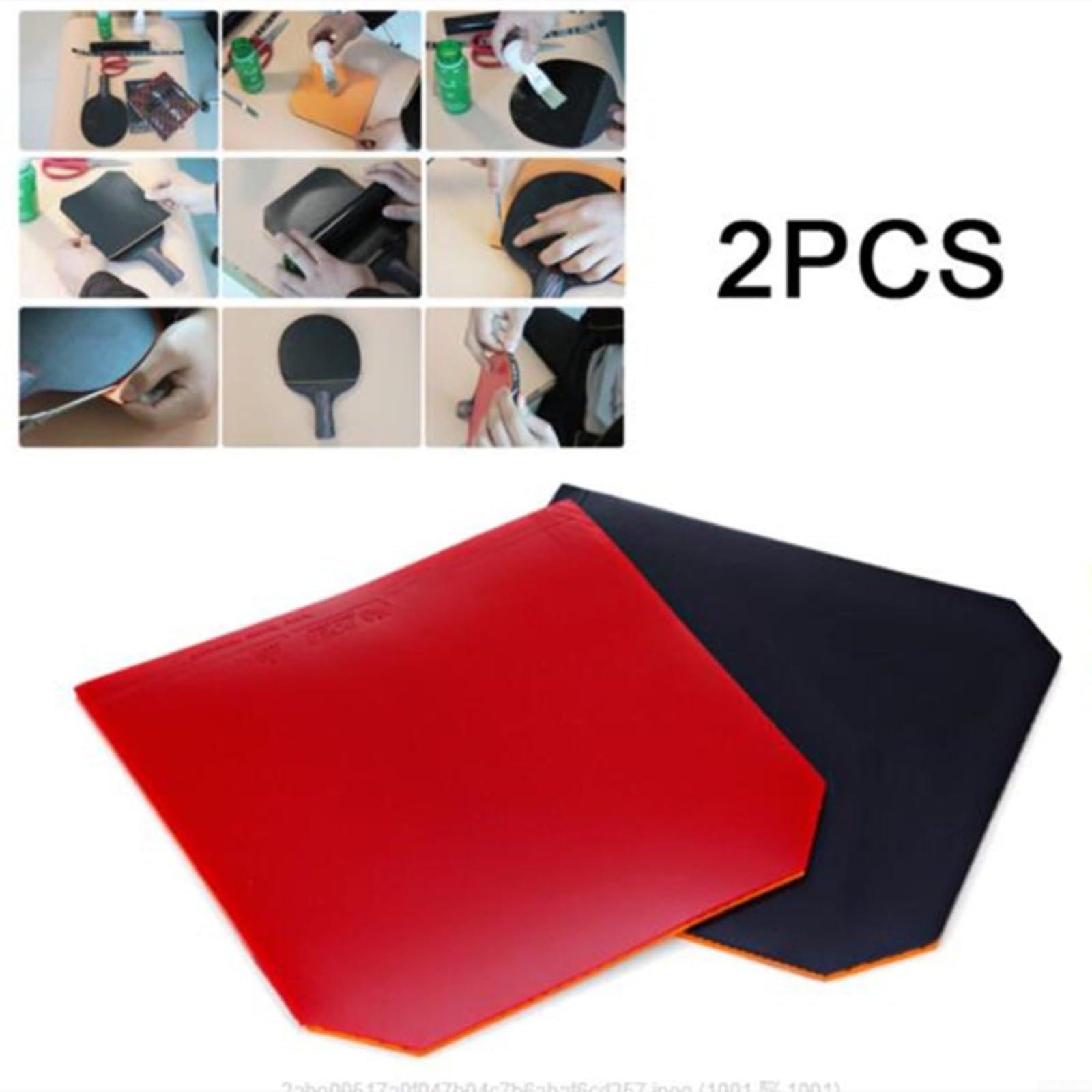 2 piezas de repuesto para raqueta de ping pong, goma de repuesto para ping pong para intercambio de edad y ping pong dañado, almohadillas de goma rojo/negro