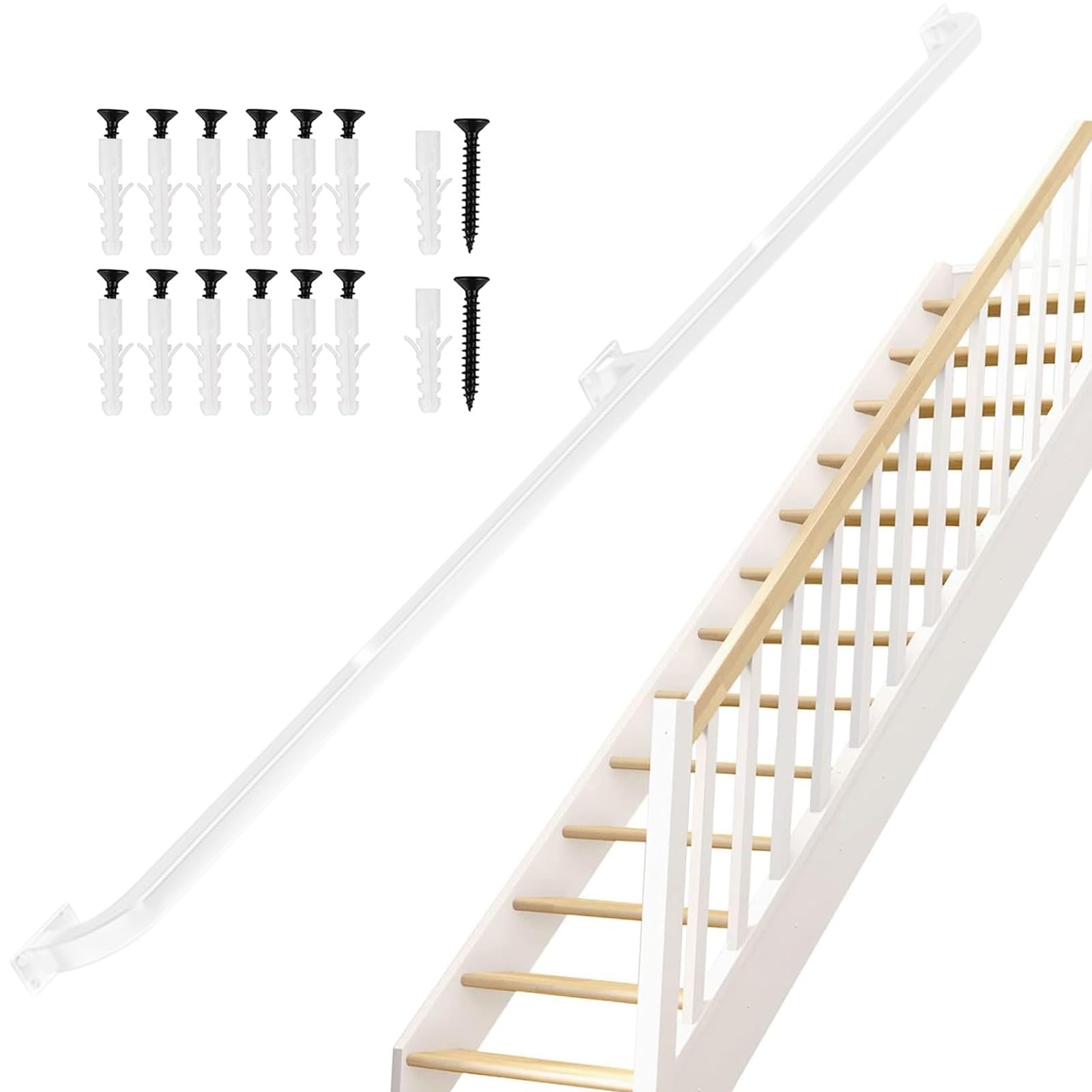 Rampe d'escalier en métal intérieur et barre d'appui de sécurité pour escaliers fins