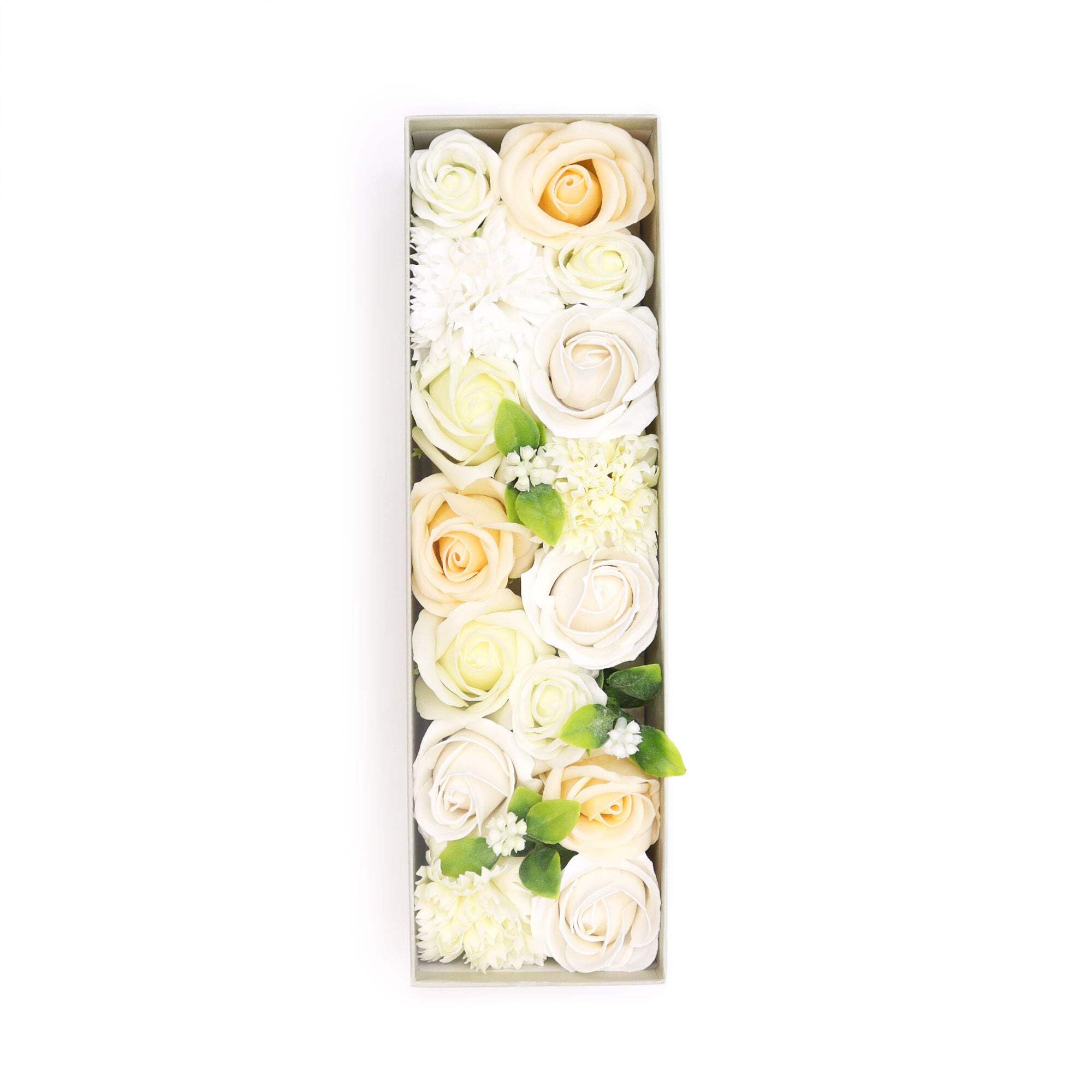 Soap Flower Gift Boxes Long Box Wedding Blessings White & Ivory