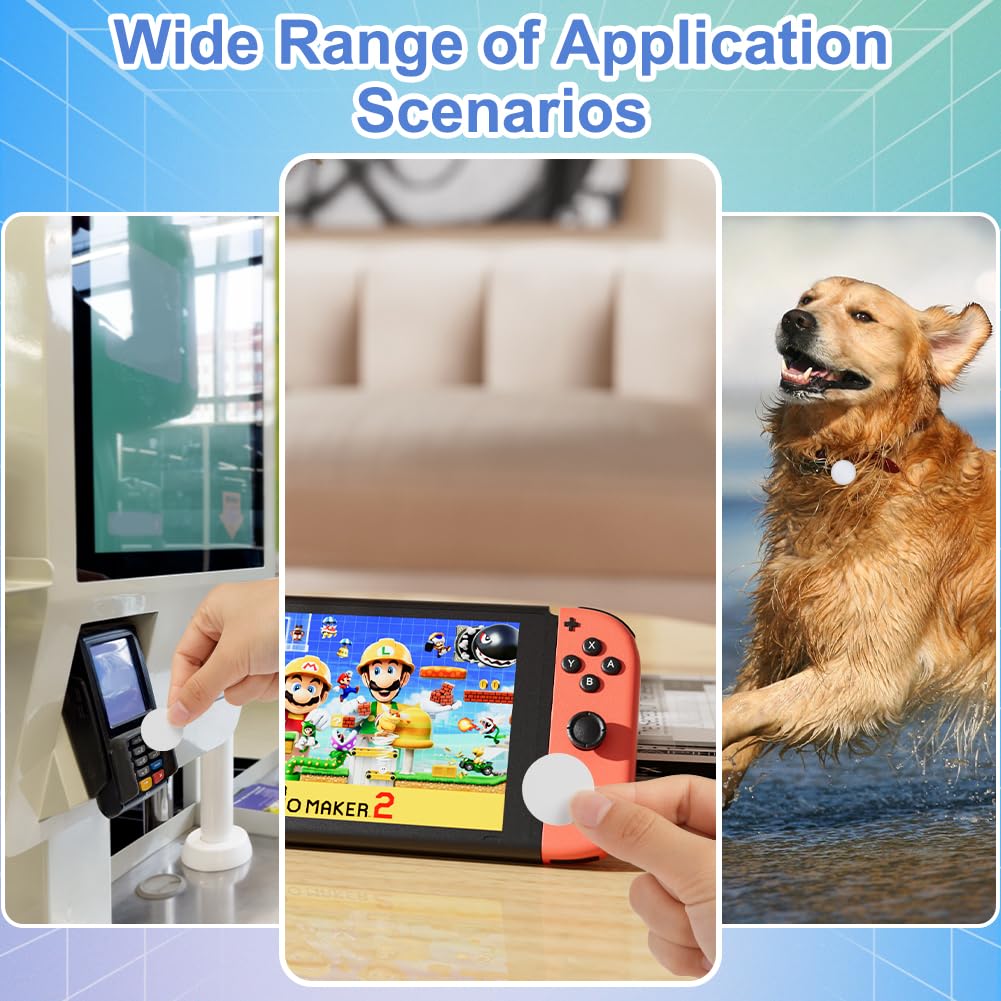 OFFCUP Karty NFC, 50 sztuk programowalnych etykiet NFC 215 Kompatybilny z TagMo i Amiibo, tagi NFC ze wszystkimi telefonami i urządzeniami obsługującymi NFC, zawiera 1 pudełko (białe)