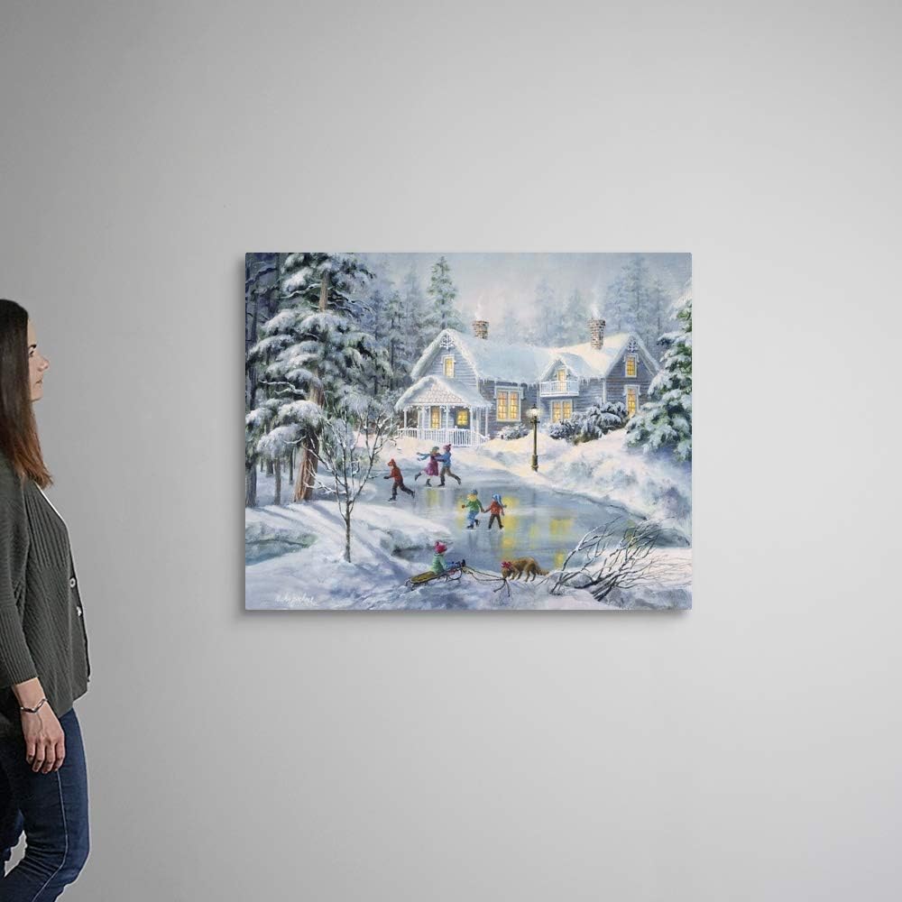 CANVAS ON DEMAND A Fine Winter's Eve Canvas Wall Art Print by Nicky Boehme, Contemporary, Home Decor, Winter, Christmas Artwork, 45"x36"