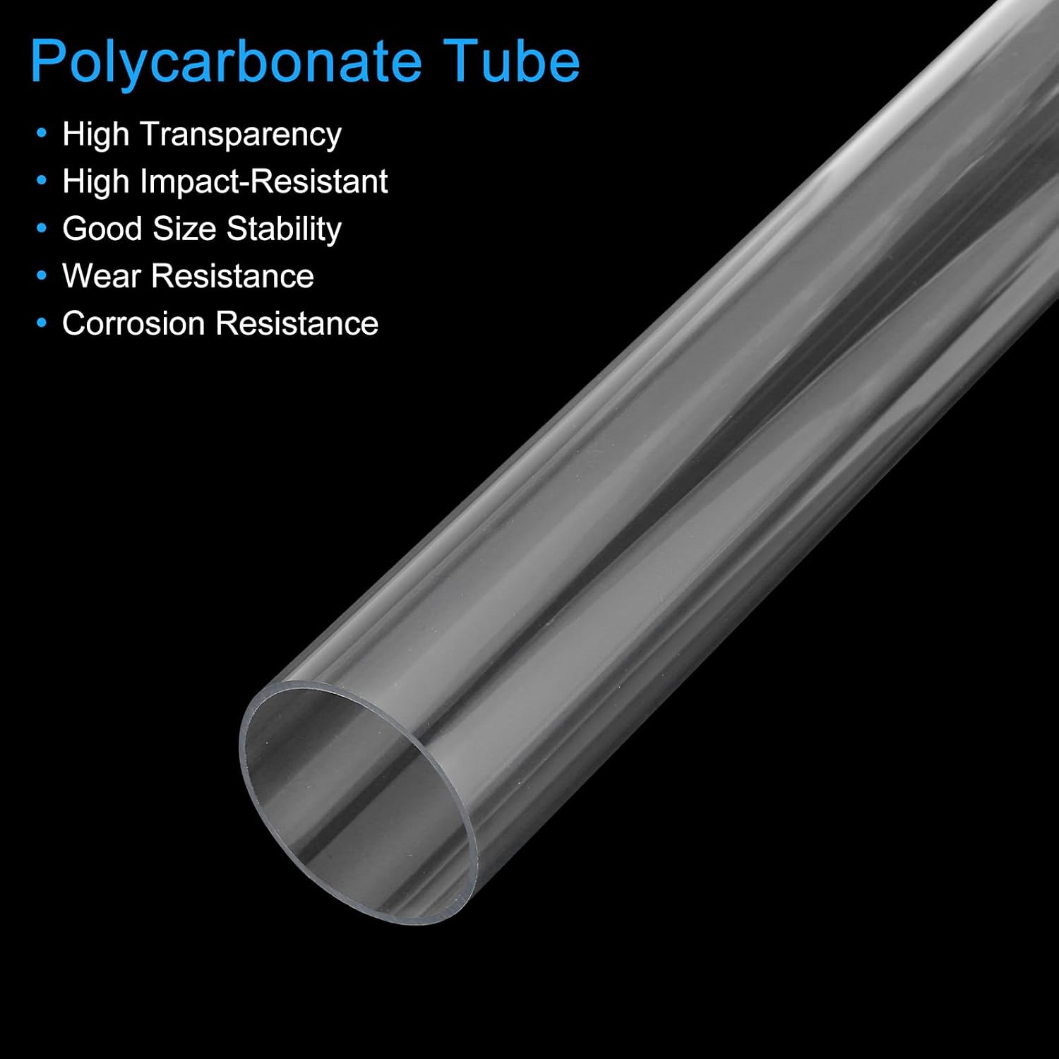 MECCANIXITY Plastic Pipe Rigid Polycarbonate Round Tube Clear 1 3/16"(30mm) ID 1 1/4"(32mm) OD 14"(350mm) High Impact for Lighting, Models, Water Plumbing