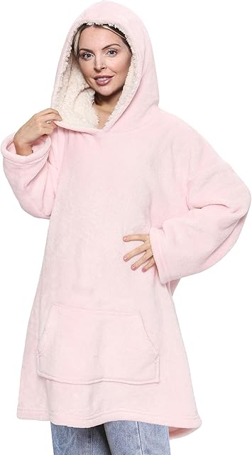 A2Z 4 Unisex Mens Ladies Oversized Hoodie Plain Snuggle Blanket Super Soft Warm Fleece Kangaroo Pocket