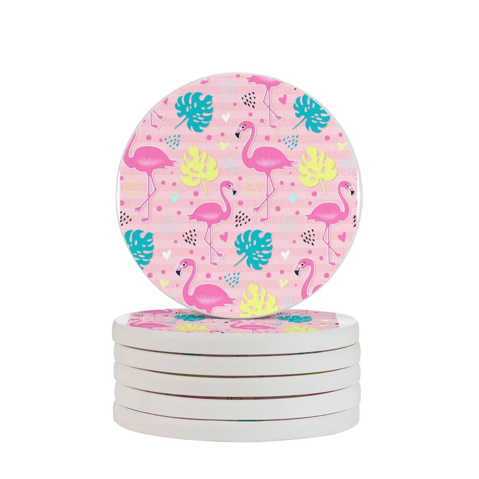 Dessous de verre diatomite flamant rose lot de 2, cadeau idéal pour maison