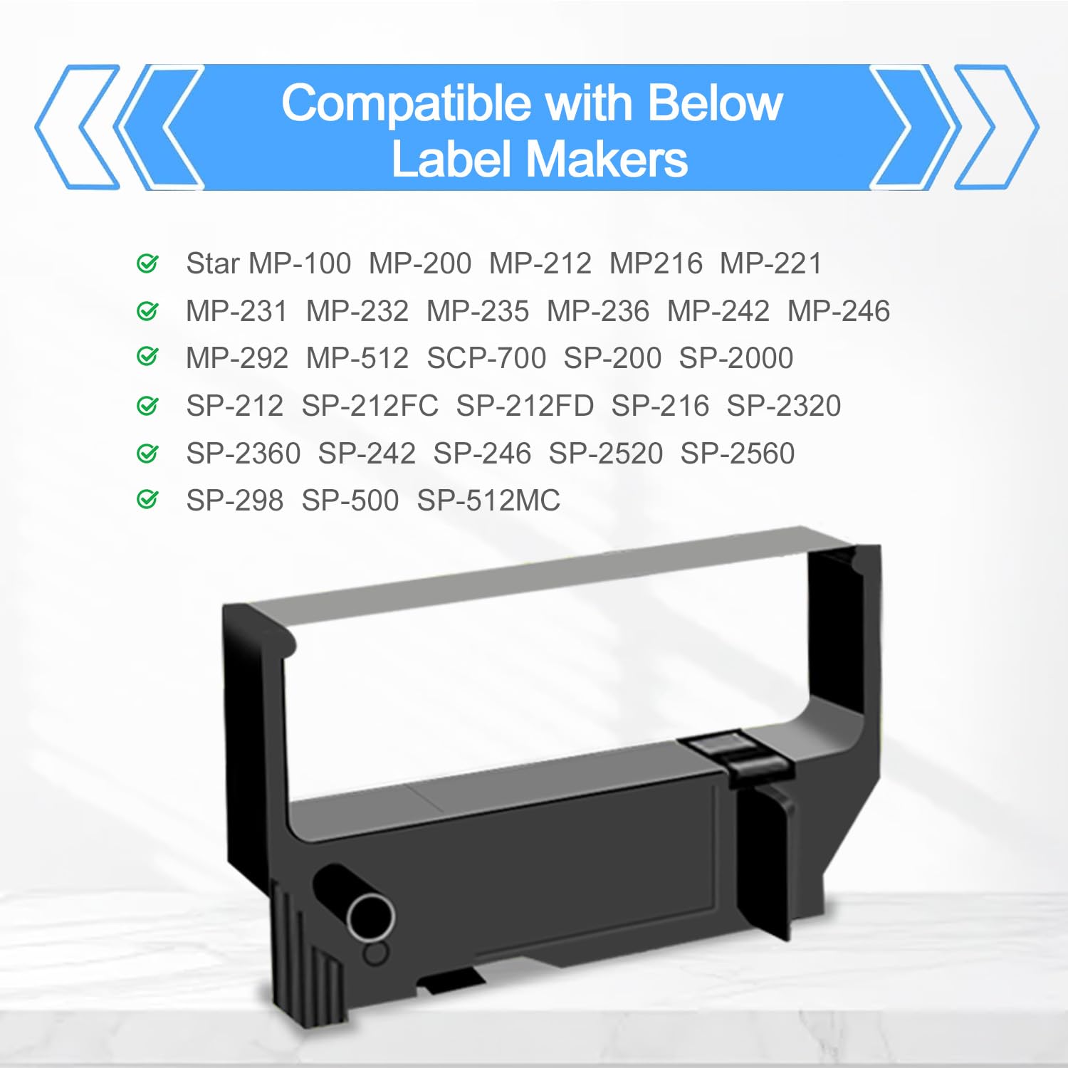 SP200 - Cinta de tinta negra de repuesto para cinta Star SP200 utilizada con Star Micronics SP200 SP-200BK SP-500 SP-2000 SP-512 SP-542 SP-2360 RC200 impresora POS de recibos (paquete de 12)