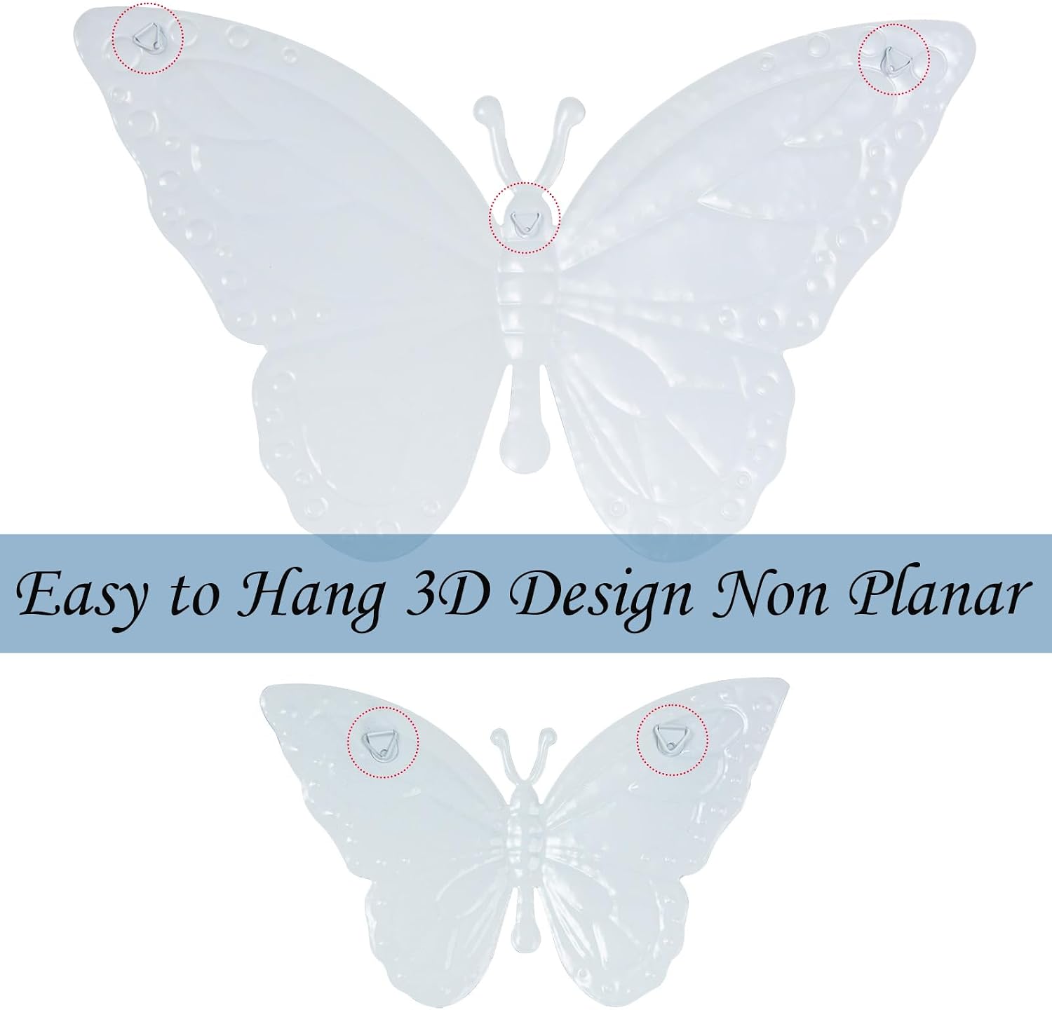 6Pcs Metal Butterfly Wall Decor, 16Inch/8Inch Outdoor Butterfly Wall Art for Fence Garden Yard Room Patio Balcony Decorations