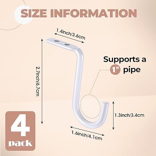 Miniatura 2 de Gisafai Soporte central de barra de armario de 1 pulgada, soporte de metal resistente para barra de montaje en pared, soporte de barra de armario,