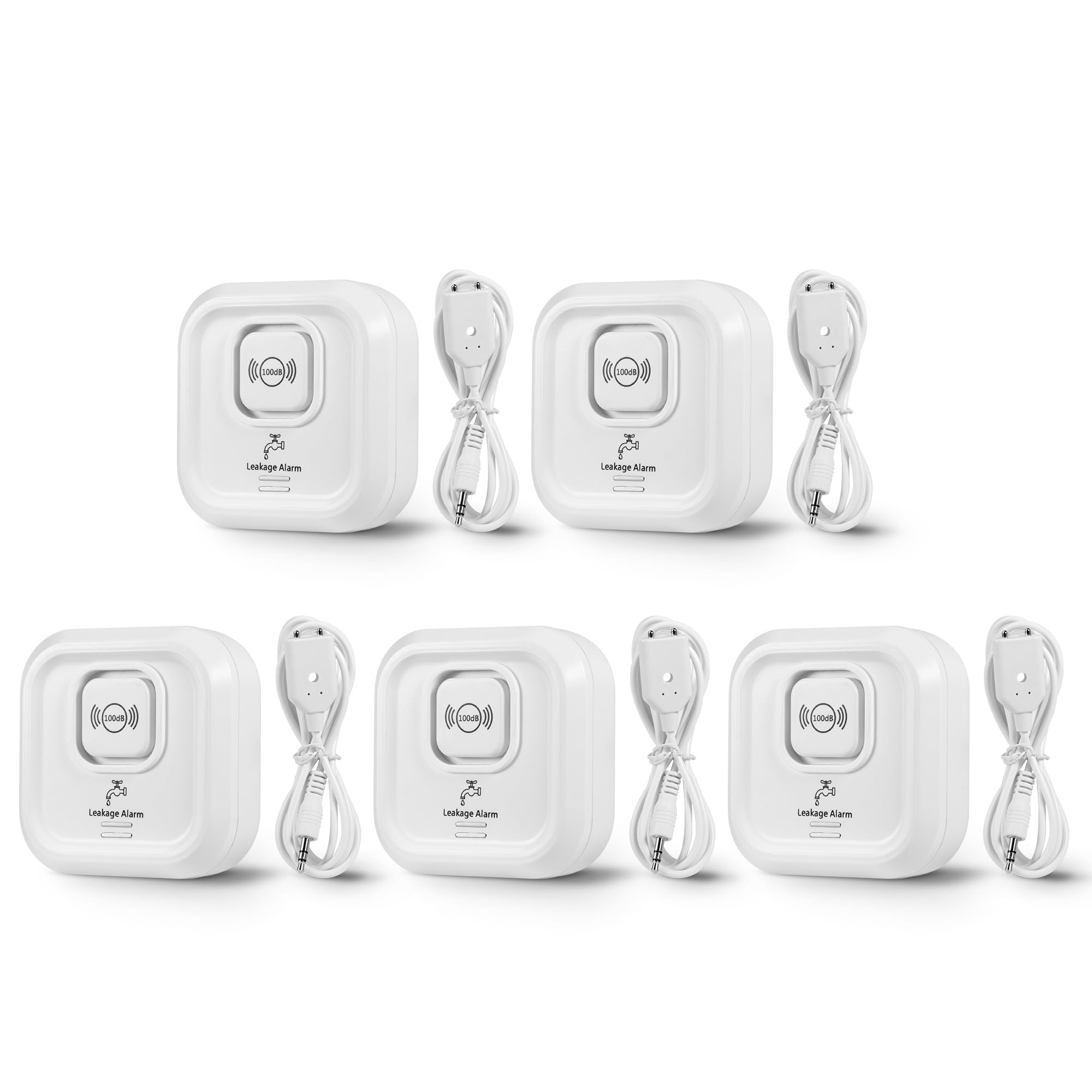 100dB Water Sensor Alarm Water Leak Detector, with Detection Lines, Wireless Tank Level Monitor for Basement,Kitchen,Bathroom (5packs)-image-25