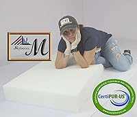 Vista 8 de Mybecca Paquete de 4 cojines de espuma de poliuretano blanco azulejos cuadrados de espuma de 18 x 18 x 1 pulgadas para proyectos de tapicería