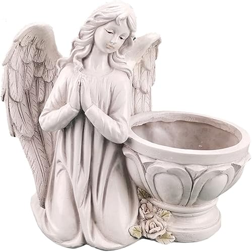 LIFKOME Decoración de maceta de ángel de resina, adorno de jardín elegante para oficina en casa, artesanía premium, diseño elegante para amigos y