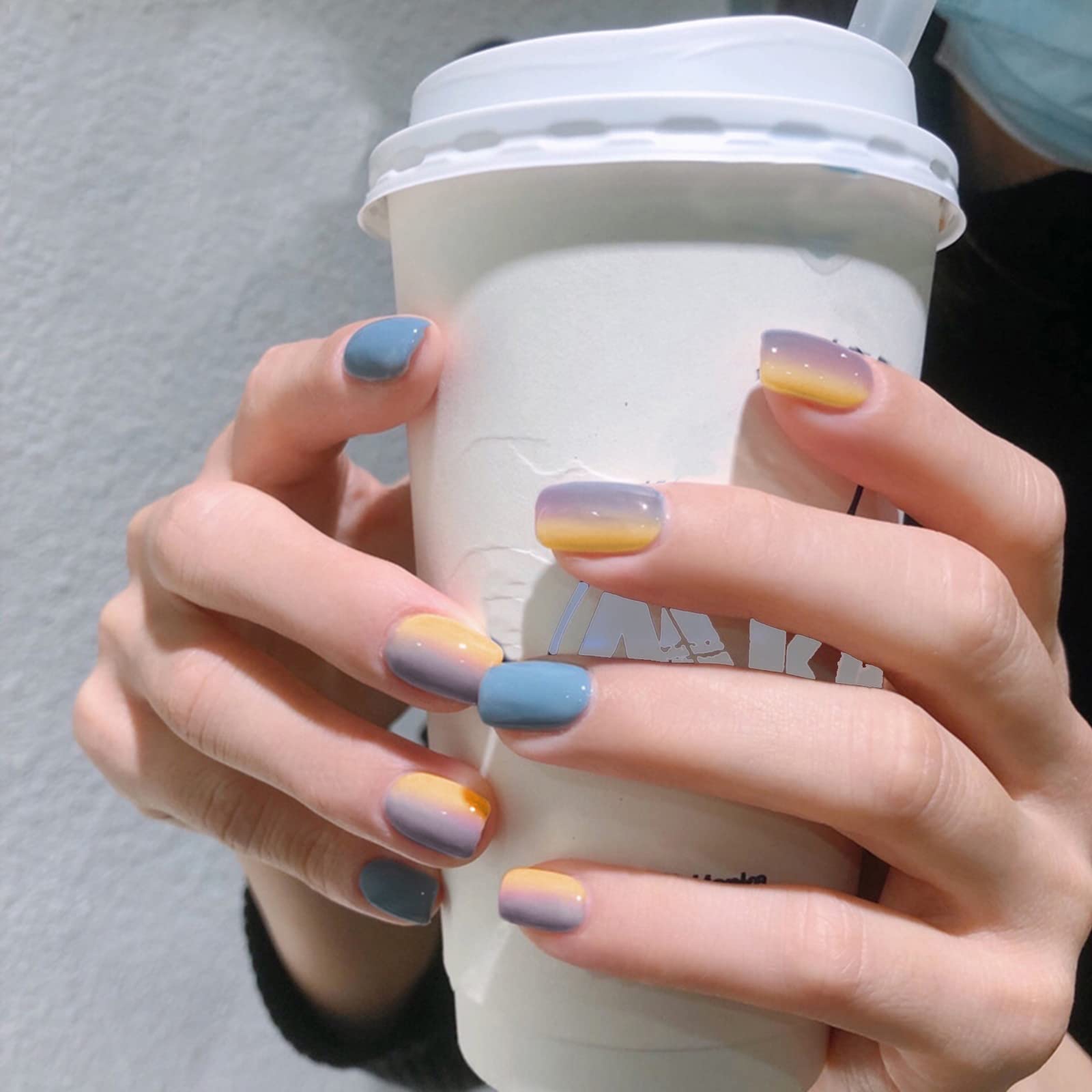 Press On Nails Long Coffin Bellarine Tapered full coverage glossy false Nails