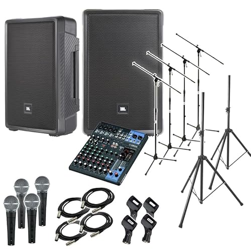 JBL IRX112BT-Y3 �y�A + MG10XU SM58 4�{ ���S�l�K�̓C�x���g ���C�u����PA�X�s�[�J�[�Z�b�g �W�F�[�r�[�G��