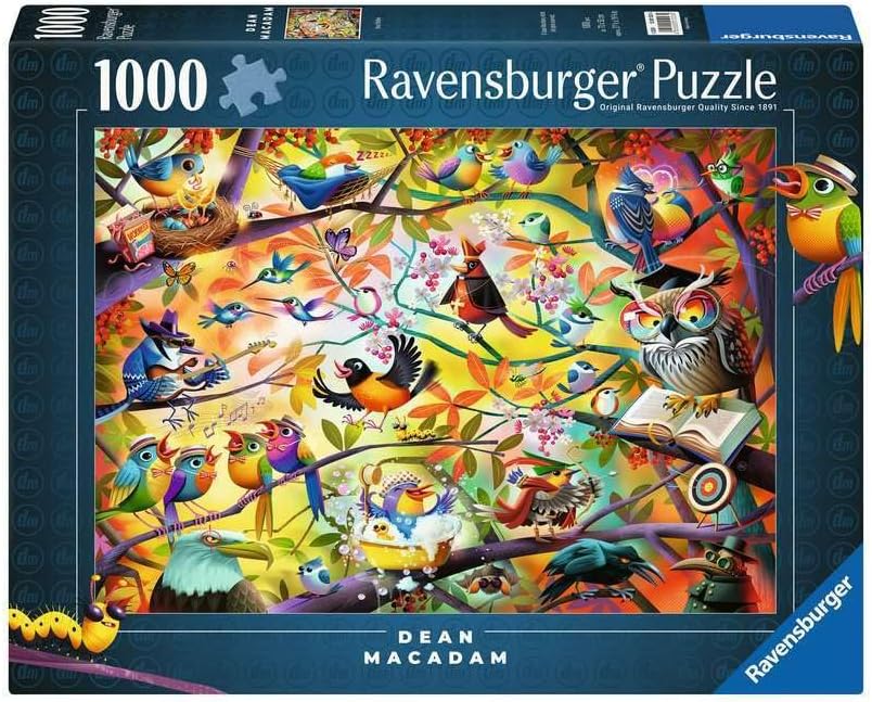 Busy Birdies 1000 piece Jigsaw Puzzle for Adults and Kids Age 12 and Up